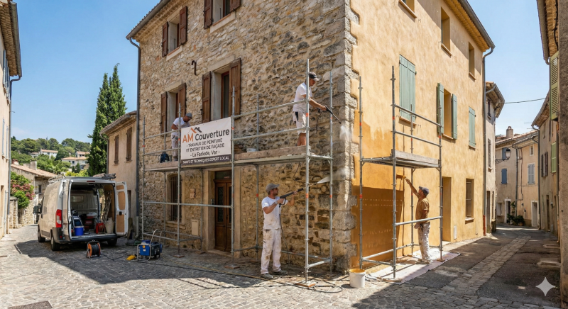 Travaux de peinture et entretien de façade à La Farlède dans le Var – tarifs et techniques chez AM Couverture, expert local
