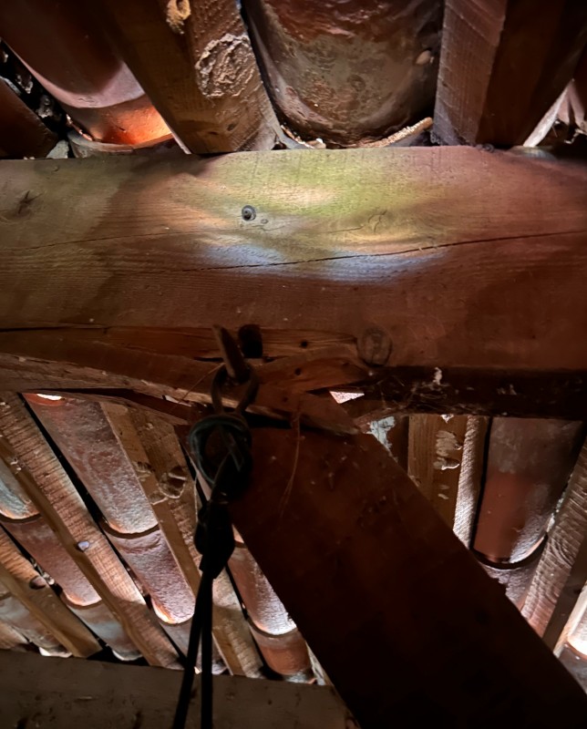 Le traitement d'une charpente contre les capricornes a Toulon près du pont du Las. traitement par injection et pulvérisation :